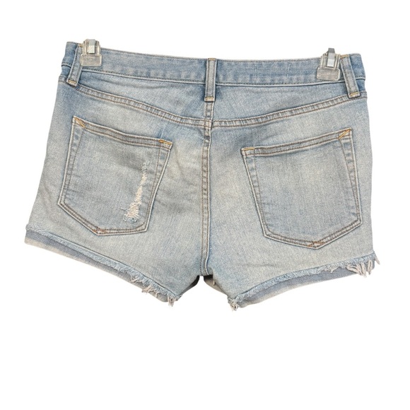 GAP 1969 Slim Cut-Off Shorts 👖 Distressed Mid Rise Light Wash | Size 2 - Picture 2 of 6